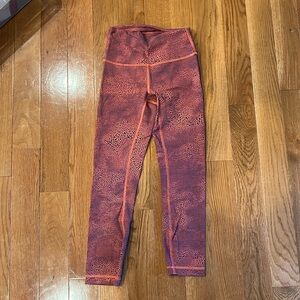 Lululemon Invigorate HR Tight Leggings, Size 4 Orange And Purple